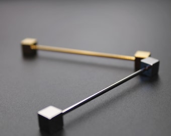 Gold or Silver Square Collar Bar