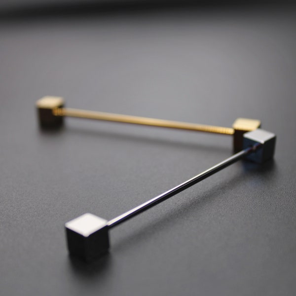 Gold or Silver Square Collar Bar