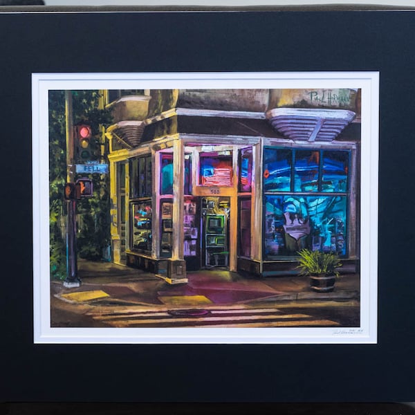 Madrone Art Bar, San Francisco - matted print signed by artist