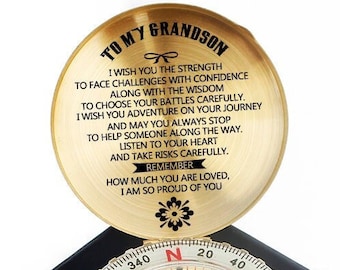 To My Grandson Compass, Personalized Compass, Engraved Compass, Anniversary Gift For Him EC052