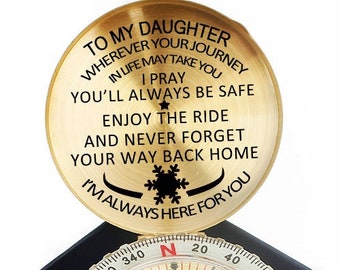 To My Daughter Compass, Personalized Compass, Engraved Compass, Anniversary Gift For Him EC047