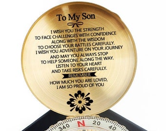 To My Son Compass, Personalized Compass, Engraved Compass, Compass Son, EC049