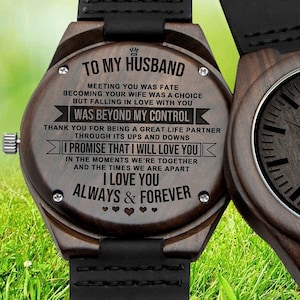 Personalized Wooden Watch For Man, Gifts For Husband, Father's Day Gift, Anniversary Gifts, Wedding Gifts, Husband Watch Meeting You CG04