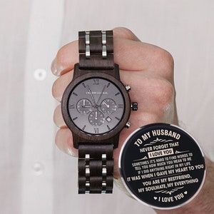 Personalized Wooden Watch For Man, Wedding Gifts, Groomsmen Watches,  Anniversary Gift, Husband Gift