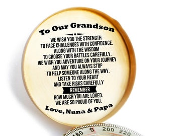 To Our Grandson Compass, Personalized Compass, Engraved Compass, Anniversary Gift For Him CG78