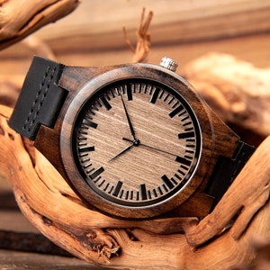 Jahrestagsgeschenke für Ihn-Uhren für Männer-Holzuhr für Mann-Trauzeugen Geschenke-personalisiertes Geschenk für Mann-Weihnachtsgeschenke-Uhr Bild 2