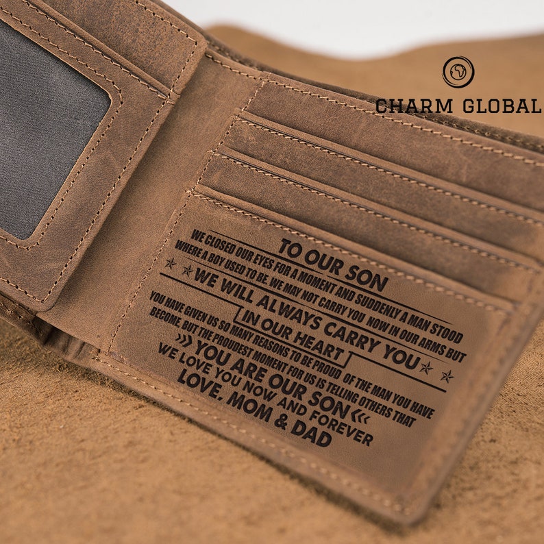 Christmas Giftpersonalized Wallet for Sonleather Wallet for Etsy