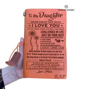 To My Daughter Notebook-Personalized Journal For Daughter-Engraved Journal-Notebook For Daughter-Daughter Journal-Leather Journal-R127