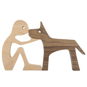 Personalized Man and Dog Sculpture, Wood Decor, Sculptures Home Decor, Room Decor, Gifts For Dog Lovers, Gifts For Daddy Dog