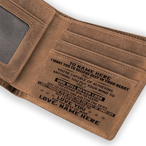 Billetera para nieto, Billetera personalizada, Billetera para hombre, Billeteras para hombre, Billetera, Billetera grabada, Billetera de cuero, Billetera para mi hijo, W45