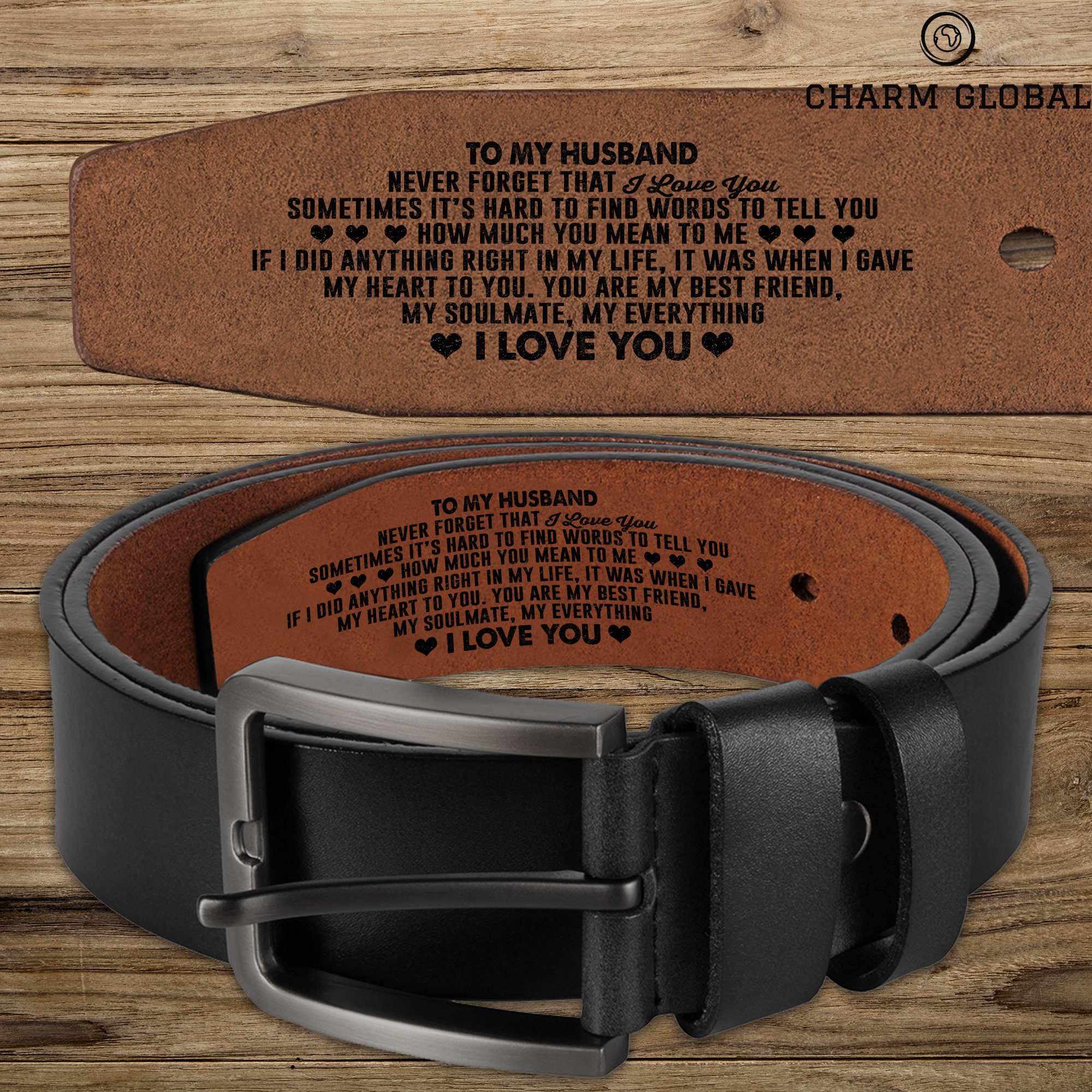 Custom Leather Brown Belt for Wedding or Anniversary Gift LB401 Etsy