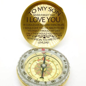 Dad To Son Compass, Personalized Compass, Engraved Compass, Anniversary Gift For Him EC038