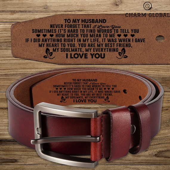 engraved mens belt