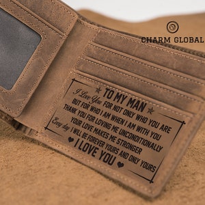 Cartera de cuero personalizada grabada para hombres, regalo perfecto para padrinos de boda o el día del padre, W25