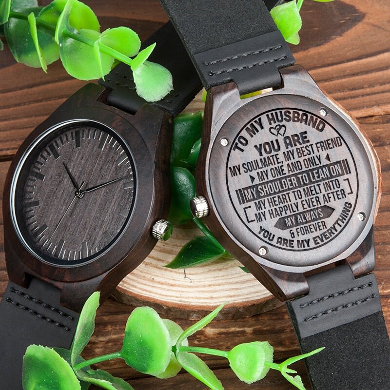 Engraved Watch For Husband Personalized Wooden Watches For Etsy