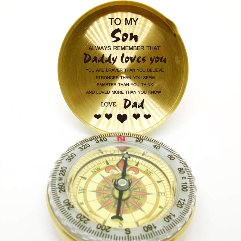 Dad To Son Compass Personalized Compass Engraved Compass Etsy