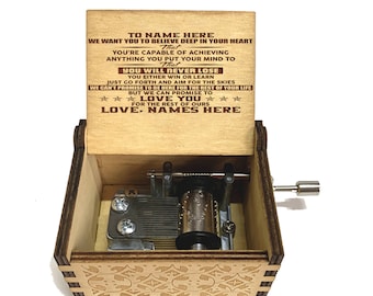 Personalized Granddaughter Music Box, Engraved Wood Keepsake W67