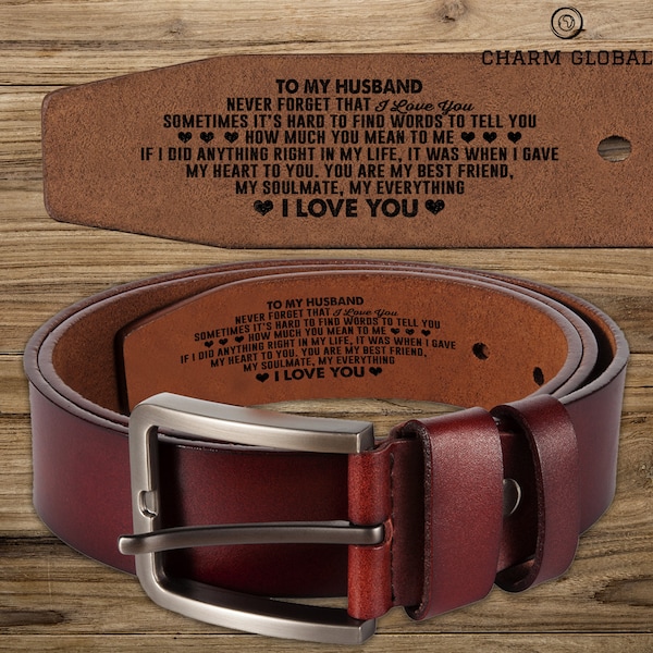 Personalized Belt, Engraved Belts, Leather Belt, Brown Leather Belt, Wedding Gifts, Anniversary Gift For Him, LB401