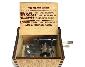 Personalized Granddaughter Music Box, Engraved Wood Keepsake W62