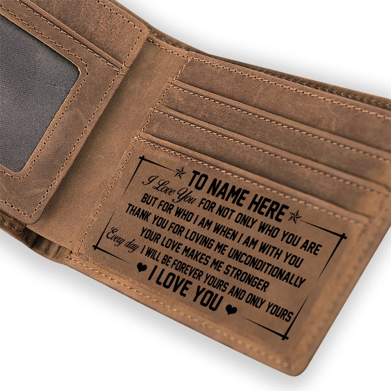 Personalized Wallet Engraved Wallet Leather Wallet Husband Etsy
