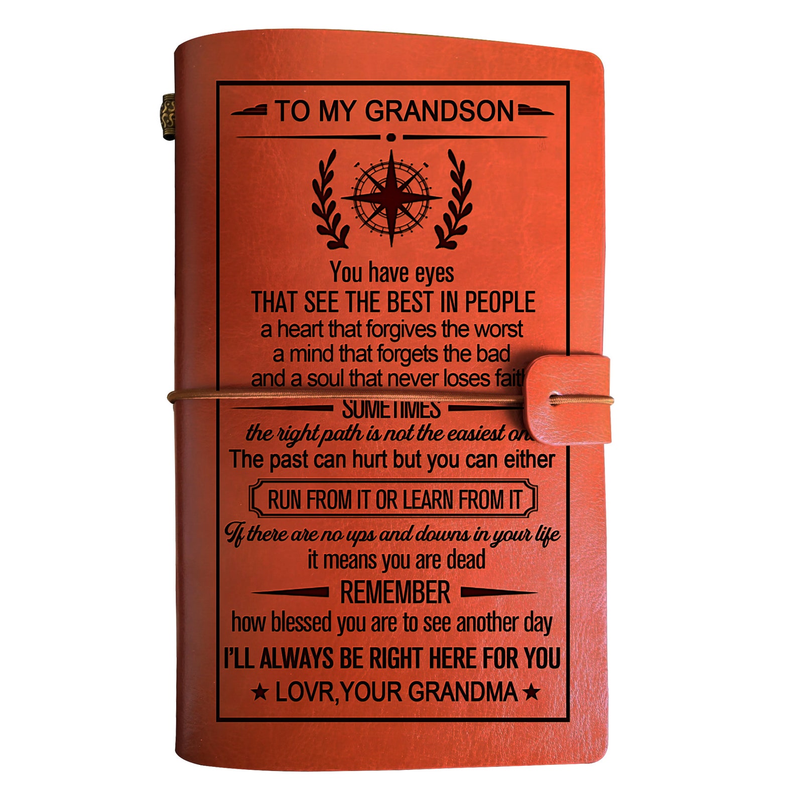 Grandson Journal Grandson Notebook Graduation Gift Engraved Etsy