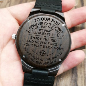 Personalized Watch For Son-Engraved Watch For Son-Watch For Son-Son Watch-Christmas Gifts-Gifts For Son-Mom & Dad To Son Your Journey CG26