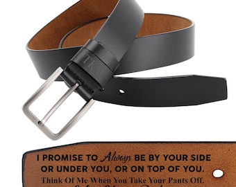 Personalized Gifts For Husband, I Promise To Always Be By Your Side Leather Belt, Mens Leather Belts, Fathers Day Gifts, LB72
