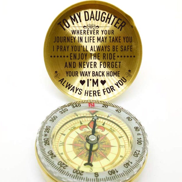 To My Daughter Compass, Personalized Compass, Engraved Compass, Anniversary Gift For Him EC009