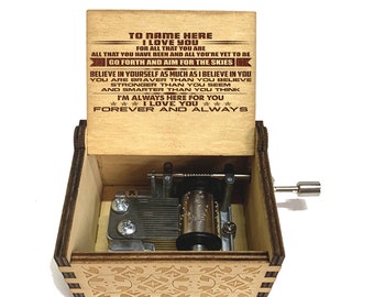 Personalized Music Box, Engraved Wood, Granddaughter Gift W42