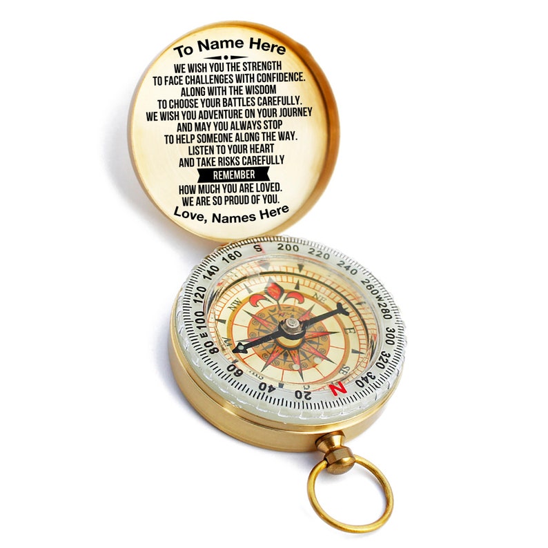 Personalized Compass, To My Grandson Compass, Engraved Compass, Personalized Gift, To My Son Compass, CG63 immagine 1