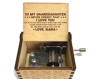 Graduation Gift, To My Granddaughter Music Box, Personalized Music Box, Personalized Gift, Christmas Gift, Wedding Gift, W142