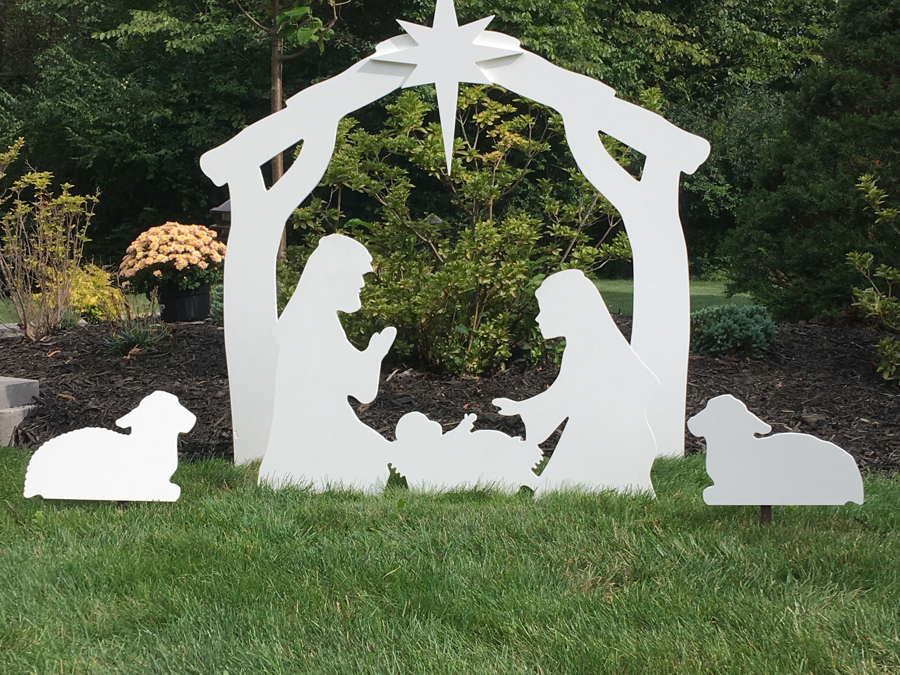 White Outdoor Nativity Setnull