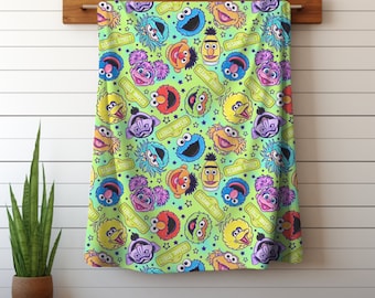 Cute Monsters on green Velveteen Minky Blanket, baby boy minky blanket, toddler birthday gift, boy mom, toddler bedding, lovey, baby gift