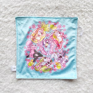 Pool Pups Floral baby lovey, mini baby blanket, baby security lovey, baby lovie, cuddle lovey, baby gift, security blanket, lovey blanket,