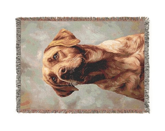Couverture tissée portrait Labrador Retriever, couverture Labrador Retriever, couverture pour chien, couverture tissée, jeté tissé, tapisserie, décoration intérieure, coton