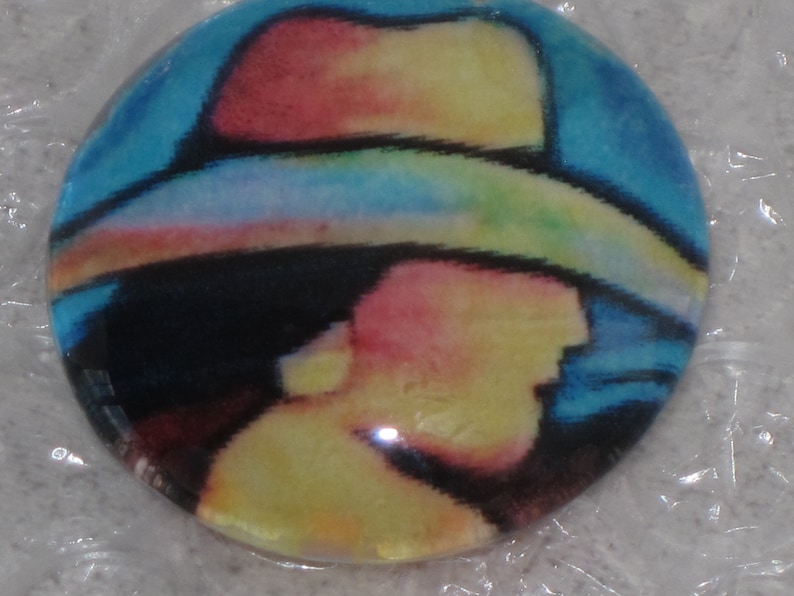Glass Cowgirl Jewelry Making Horse Love Cabochon Artist Lance Headlee 30mm Glass Cabochon