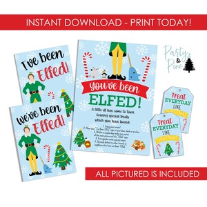 You&#39;ve Been Elfed Printable Buddy Elf Christmas Game Digital Printable Set Instant Download Holiday Fun