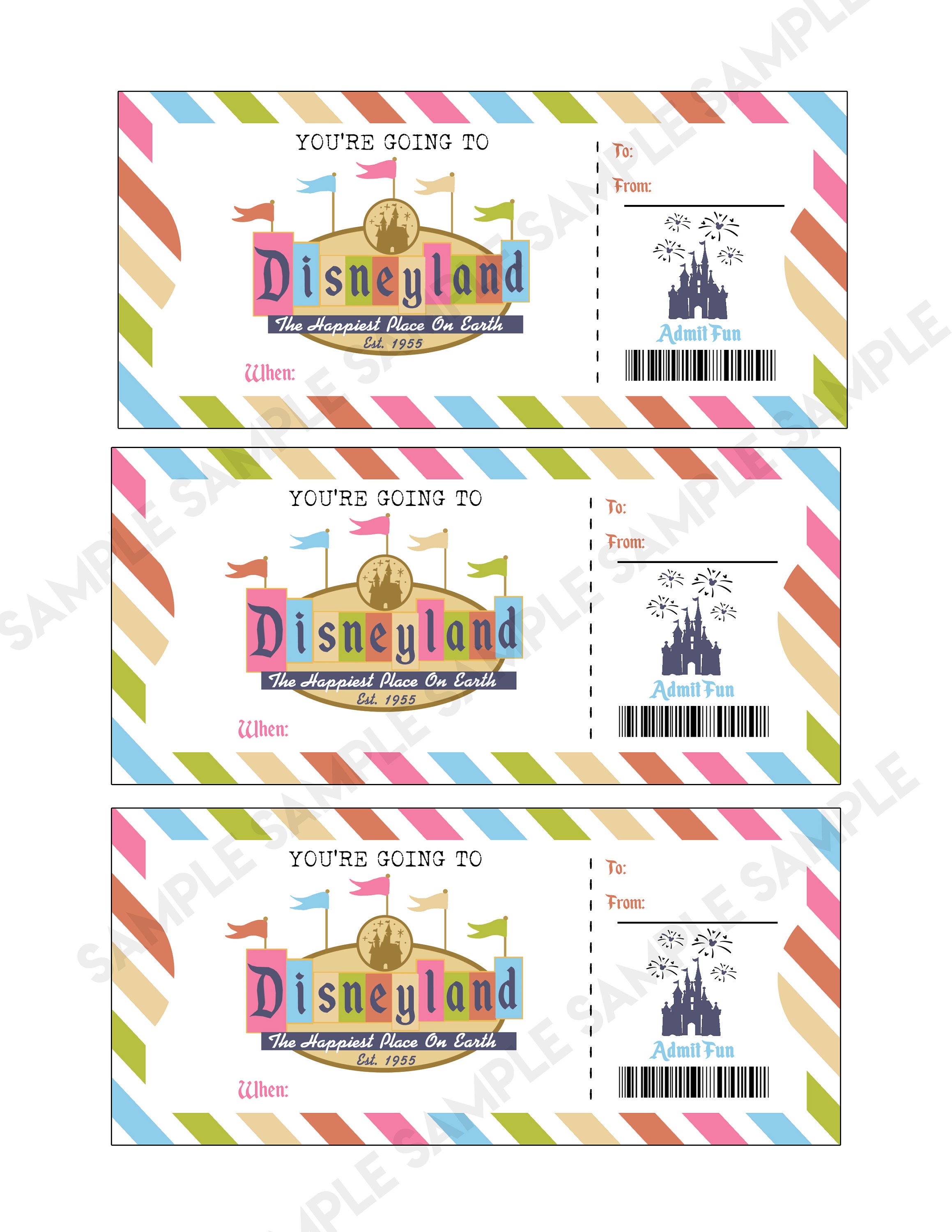 Printable Ticket to Disneyland Surprise Trip Birthday Gift - Etsy