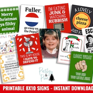Weihnachtsfeier Zeichen Digital Home Alone Drucke Printable INSTANT DOWNLOAD Urlaub Spaß Film Nacht 8 x 10