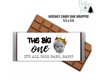 Big One Birthday Hershey Wrapper Notorious Party Candy Wrapper Printable Digital Favor 1st First