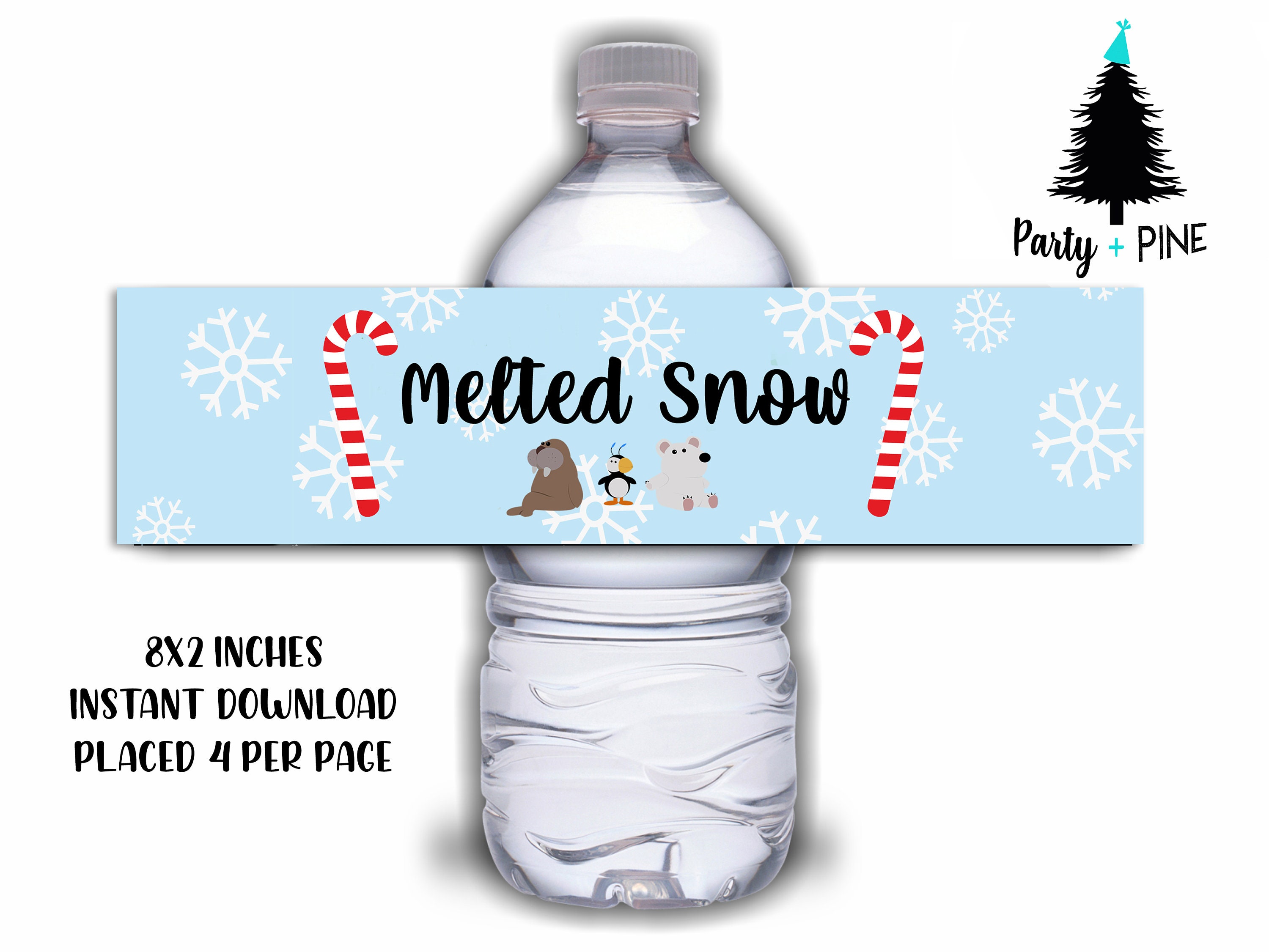 Elf Water Bottle Labels Digital Printable Christmas Melted - Etsy
