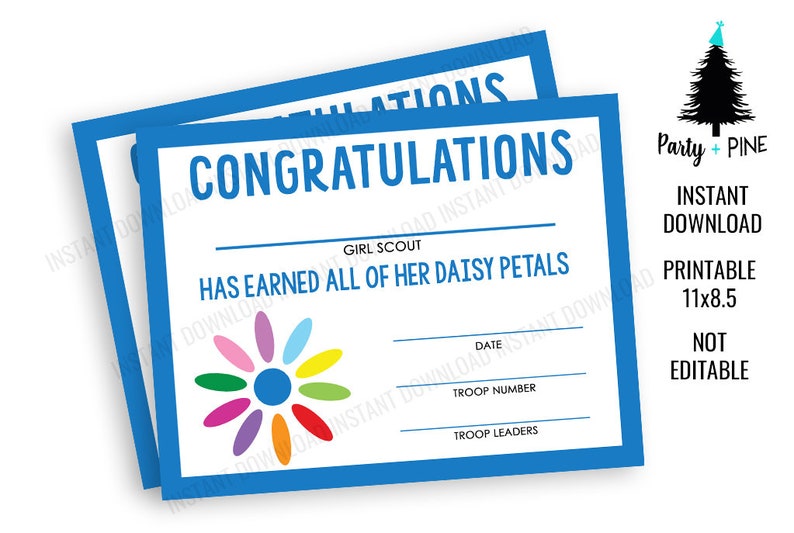 Printable Daisy Award Petal Completion Instant Download 11x8.5 Sign ...