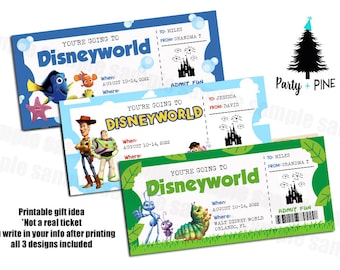 Printable Ticket to Disneyland Surprise Trip Birthday Gift | Etsy