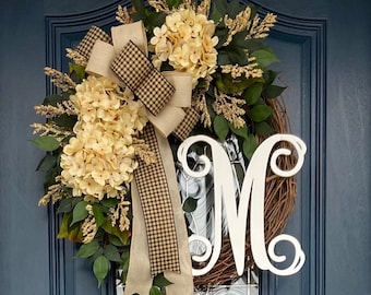 Cream Hydrangea Wreath