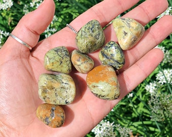 Green Opal Tumbled Stones green opal tumbled crystals tumbled opal healing crystals polished opal crystals