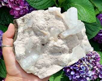 Calcite Crystal Cluster large zeolite featuring calcite inclusions