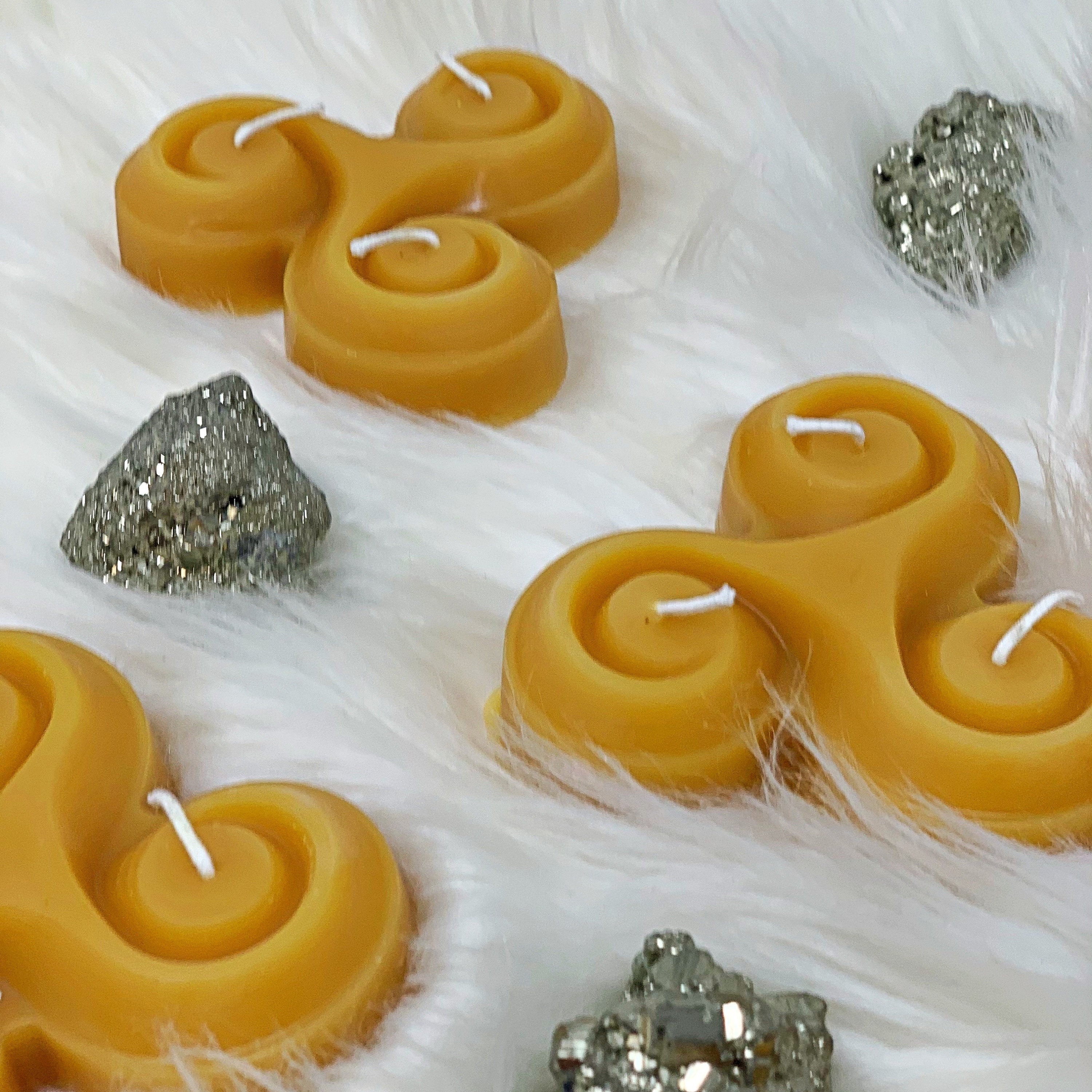 Triple Spiral Candle beeswax candles triple goddess ritual Etsy