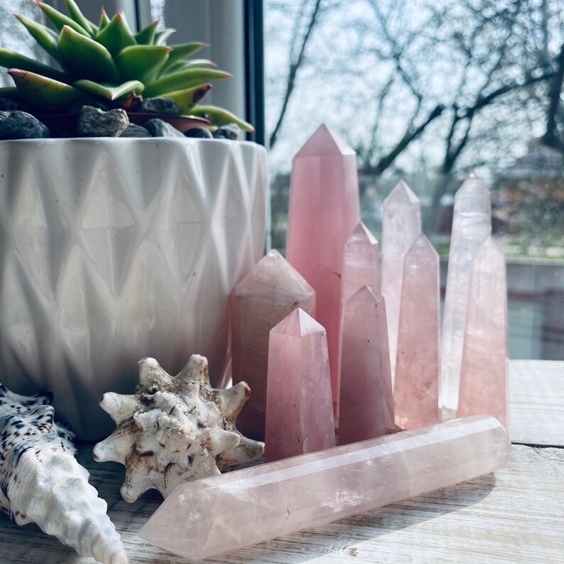 Rose Quartz Crystal Points Elegant 3-4 Gemstones for Love, Healing, and Emotional Balance image 4