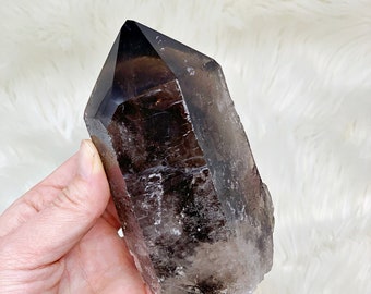 Smoky Quartz Crystal Point crystal cluster raw quartz natural smoky quartz point