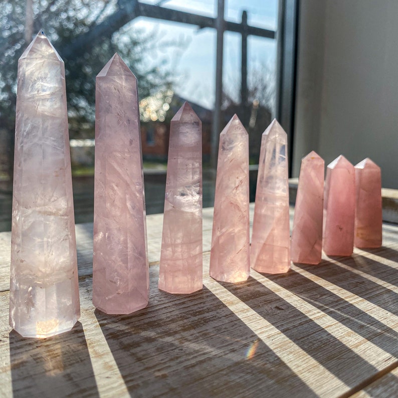 Rose Quartz Crystal Points Elegant 3-4 Gemstones for Love, Healing, and Emotional Balance image 5